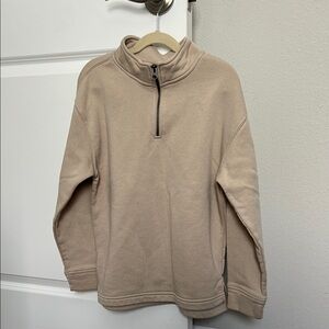 Old Navy Tan Half-Zip Pullover Sweatshirt